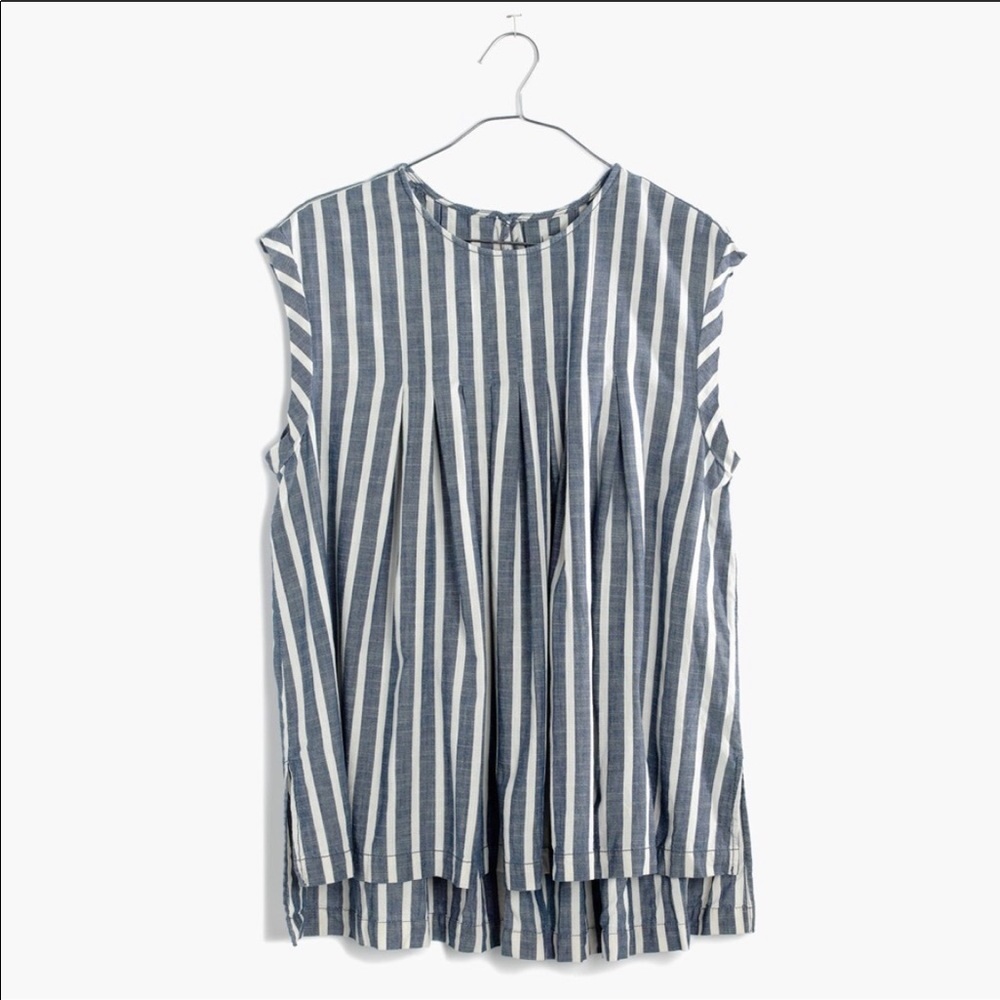 Madewell Garden Top Sleeveless in Indigo Stripe